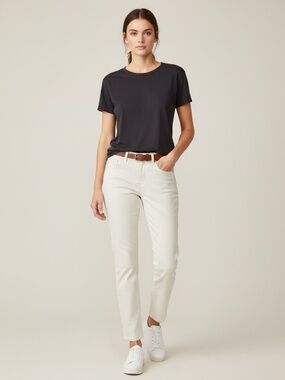 Cambio White Denim Italian Fabric Slim Leg Jeans Size 6/8